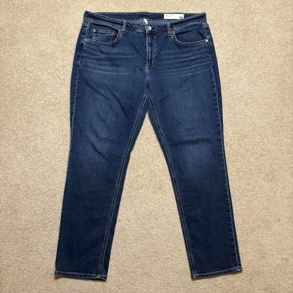 Rag & Bone Dre Low Rise Slim Boyfriend Jeans Womens 34x30 Blue Stretch Denim
